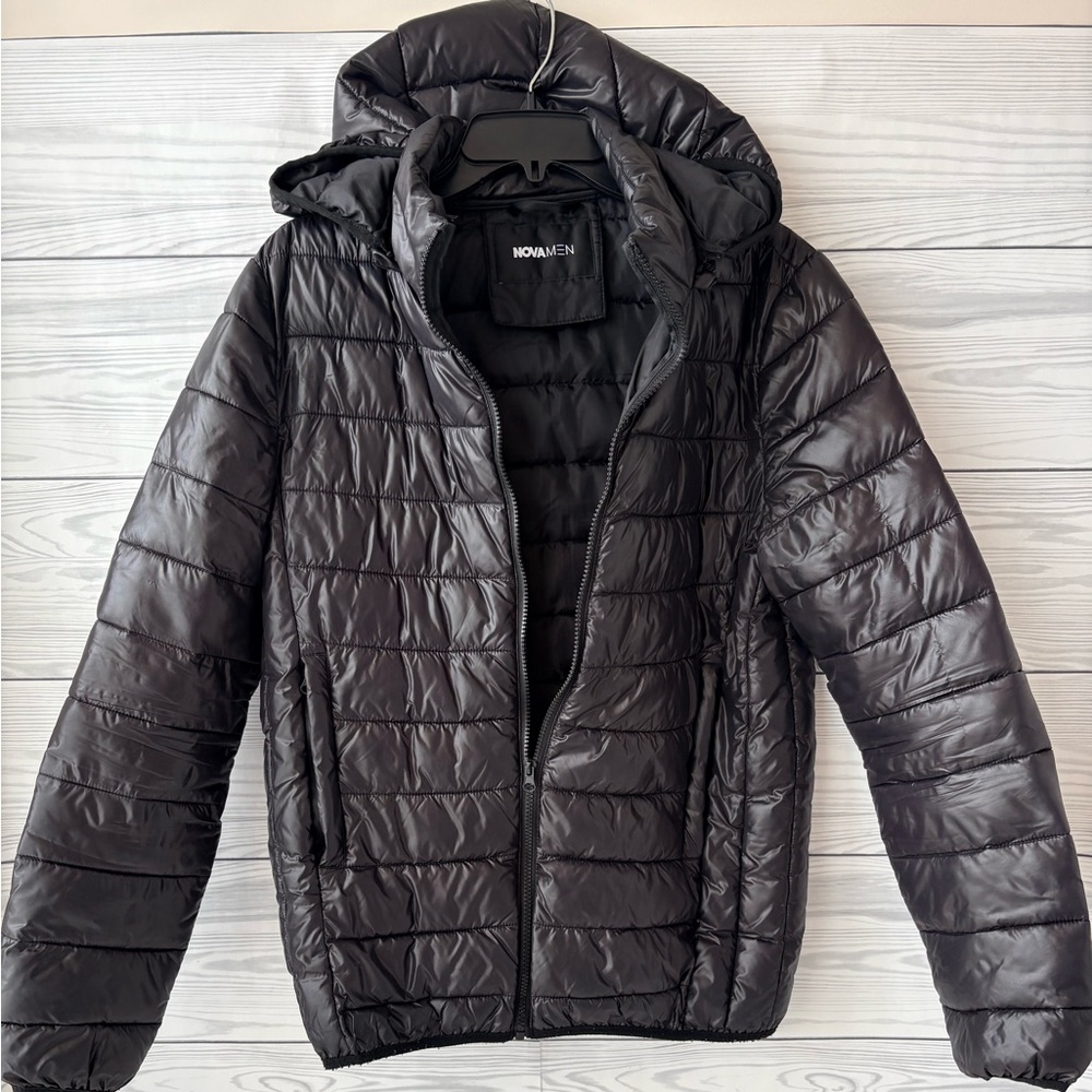 Fashion Nova Men Black Puffer Jacket - Picture 2 of 7